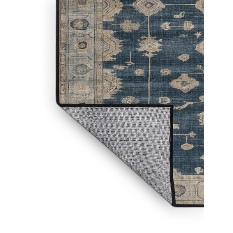 Machine Washable Overdyed Gray Area Rug, Round 7'