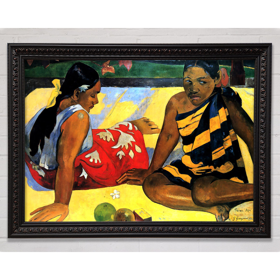 Zwei Frauen aus Tahiti von Paul Gauguin - Einzelne Bilderrahmen Kunstdrucke