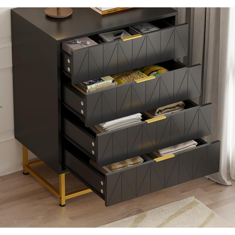 59.9cm W 4 - Drawer Chest of Drawers, Black