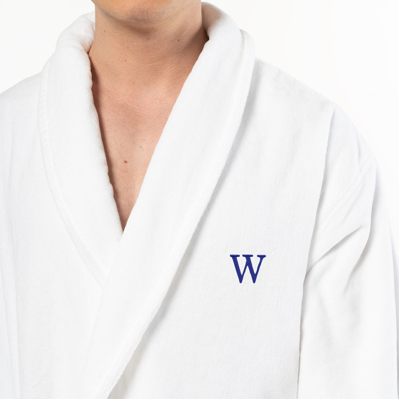  Peignoir 100% coton unisexe personnalisé en velours Anovia - bleu marine Bookman, W, P / M