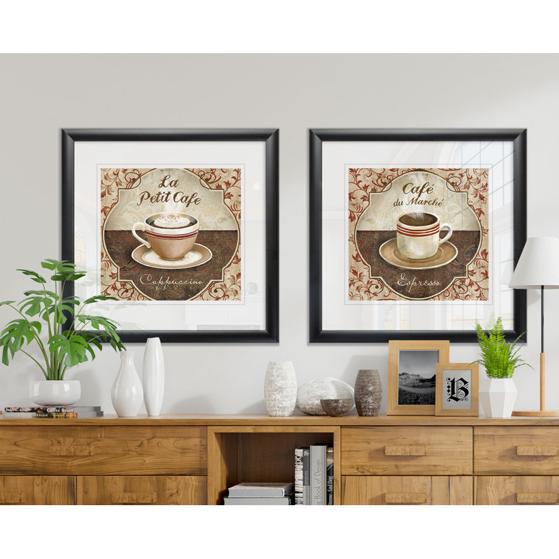 " Cappuccino " 2 - Pieces, Black Framed