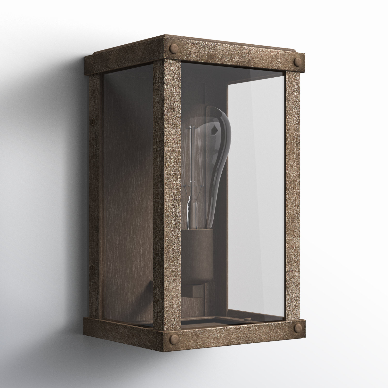 Single Light Outdoor Aluminum Wall Light, Burnished Bronze