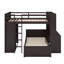 Lit mezzanine double avec lit autonome, bureau et garde-robe-986386254