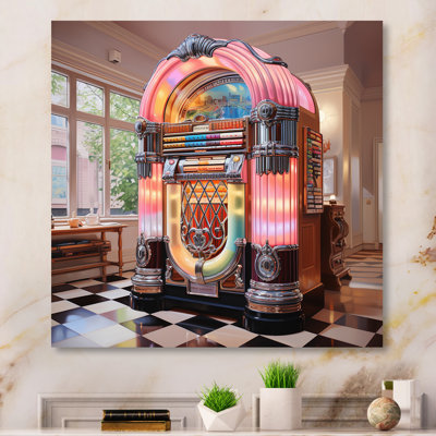 Jukebox rose Harmony Haven II - musique, impressions sur métal