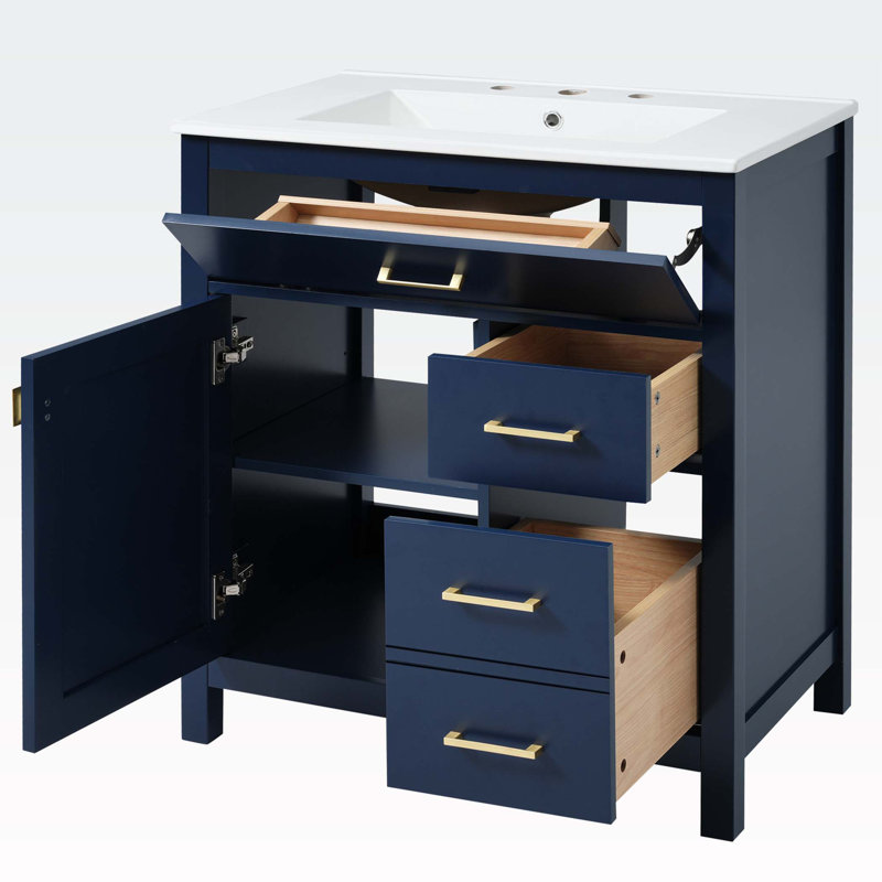 Rangement pour salle de bain Trustyn, Bleu