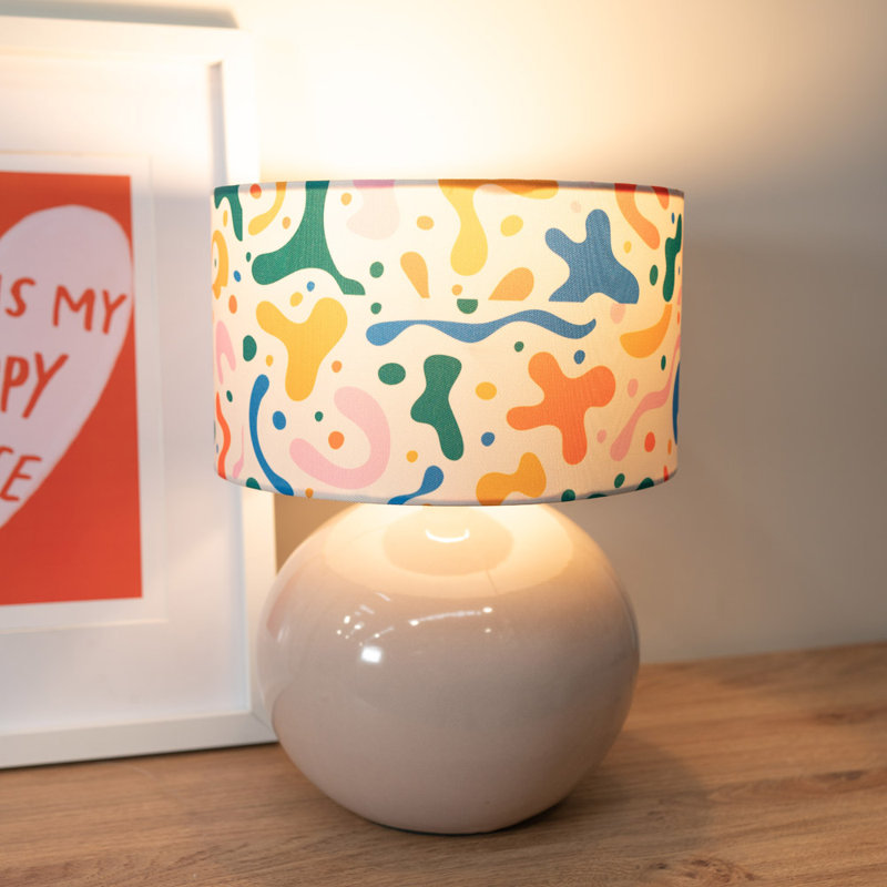 Motes Ceramic Table Lamp, Cream, No