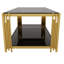 Table basse 47,5 "rectangulaire à miroir, structure asymétrique en métal avec tablette inférieure-130057890