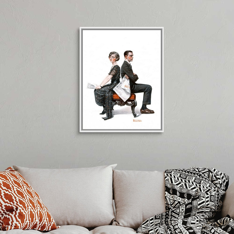 Art mural sur toile Norman Rockwell, H 32 po x l 26 po x P 1,75 po, Cadre flottant blanc