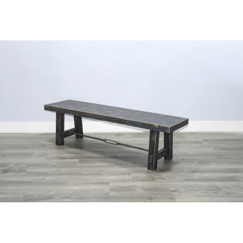 Hardin Solid Wood Bench, Black