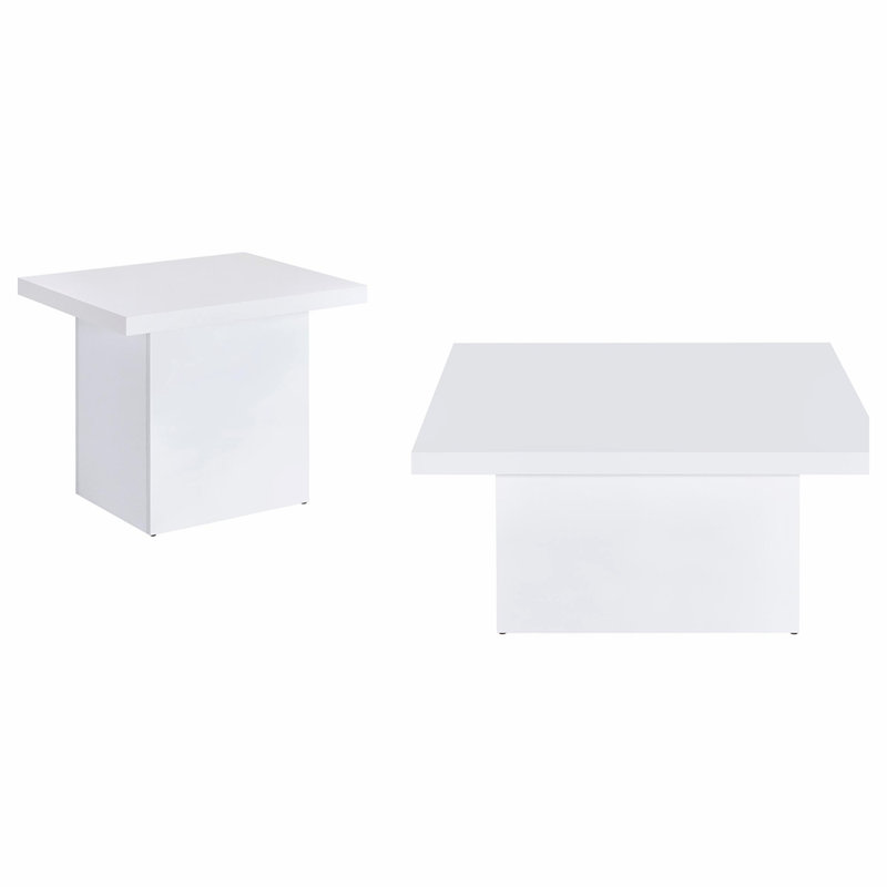 White High Gloss 2-piece Coffee Table Set