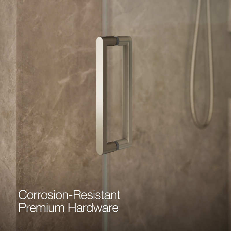 Composed Sliding Shower Door, 78 In. H X 56-1/8 - 59-7/8 In. W, With 3/8 In. Thick Crystal Clear Glass, Nickel