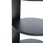Table d'appoint ronde d'intérieur en métal à 3 niveaux avec armoire à porte coulissante, noir mat