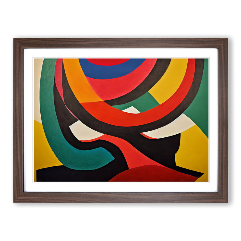 XH1022-6359X Mystical Abstract - Single Picture Frame Print, 34cm H x 46cm W x 2cm D, Walnut