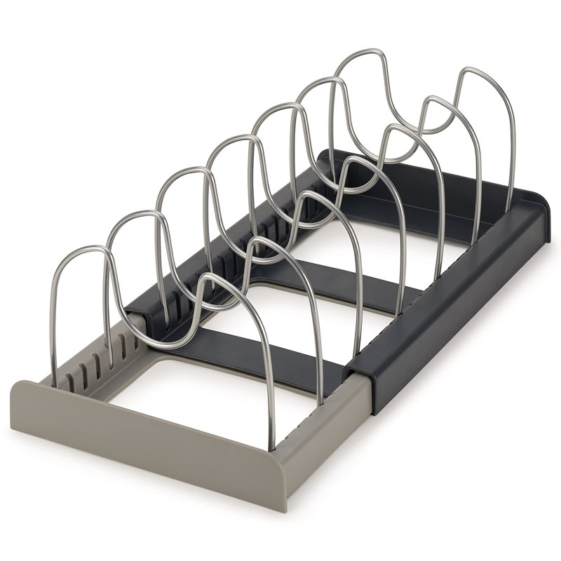 Organisateur de batterie de cuisine extensible, rangement peu encombrant pour couvercles de casseroles, plaques de cuisson