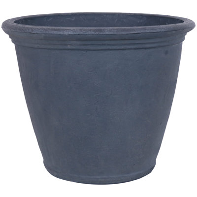 Blough 24" x 24" x 20" Round Polyresin Outdoor Planter Pot - Gray