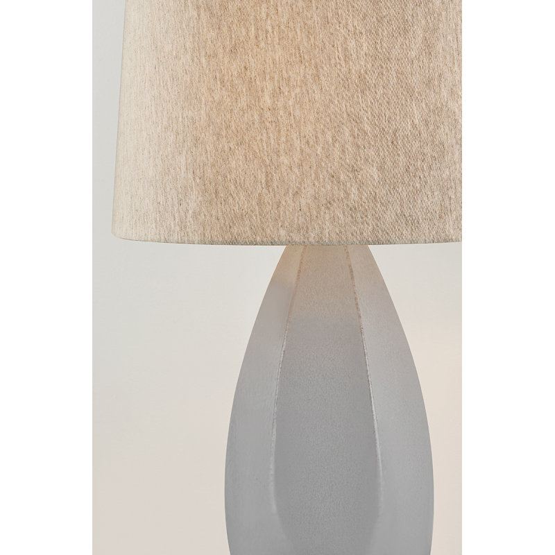 Colwyn Table Lamp in Aged Brass and Ceramic Dove White, Cream, Cream