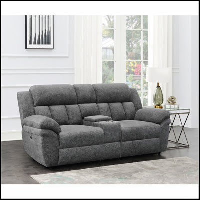 Causeuse Divine avec siège inclinable électrique, console de rangement et porte-gobelets pour un confort ultime
