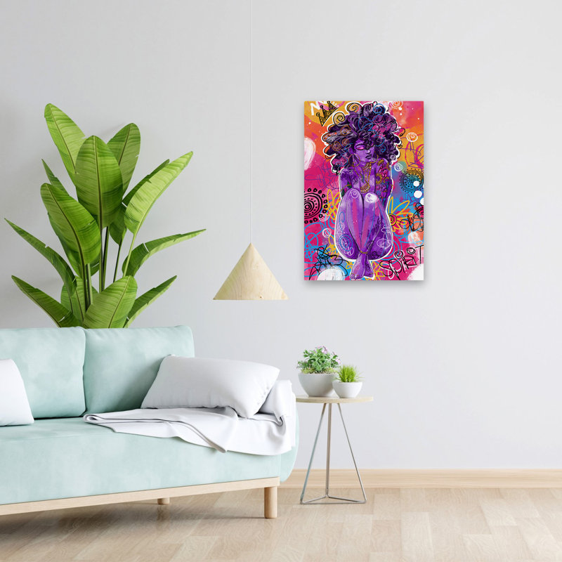 Nomusa - Art figuratif multicouleur, H 24 po x l 16 po