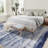 Abstract Area Rug, Machine Washable Runner with Non-Slip Backing, Soft Distressed Modern Farmhouse Throw Rug for Kitchen & Bedroom (Blue)-1665629352