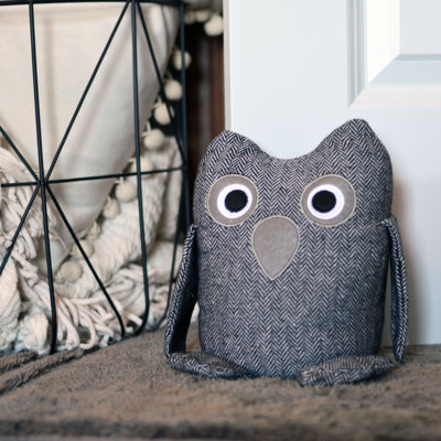 Bo the Baby Barn Owl Door Fabric Weighted Floor Stop