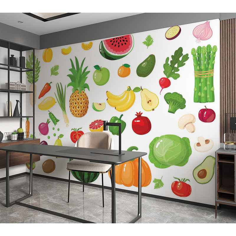 Papier peint de qualité supérieure - fruits et légumes, L 144 po x l 210 po