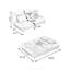 Coussin de canapé modulaire en polyester blanc crème-225892702