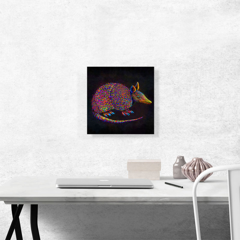 Armadillo - impression sur toile tendue, H 12 po x l 12 po x P 1,5 po