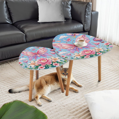 Ensemble de 2 tables basses gigognes Triangle