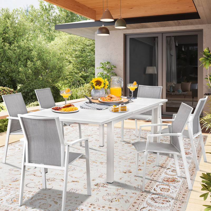 Table de salle à manger extensible en aluminium 91,7 po Calliana