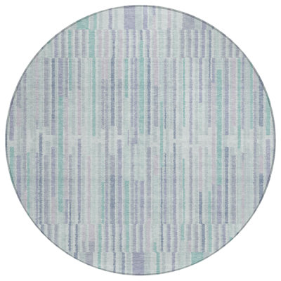 Machine Washable Indoor/Outdoor Xhevrie Mint Rug