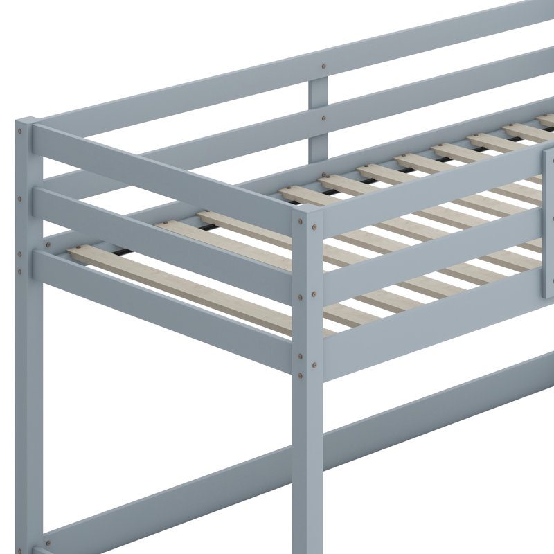 Lit superposé en bois avec échelle, Gris
