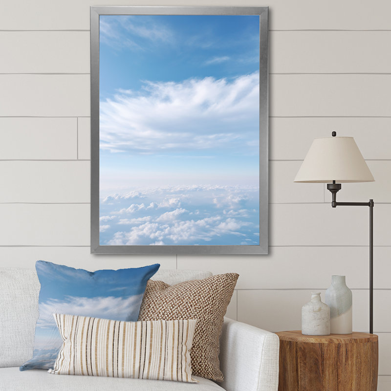 «White Sky Pure Elegance V», reproductions d'art mural paysage et nature, Cadre photo argenté, H 44 po x l 34 po x P 1,5 po