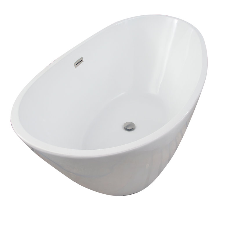 Newman 62'' x 30.5'' Soaking Acrylic Bathtub, Brushed Nickel
