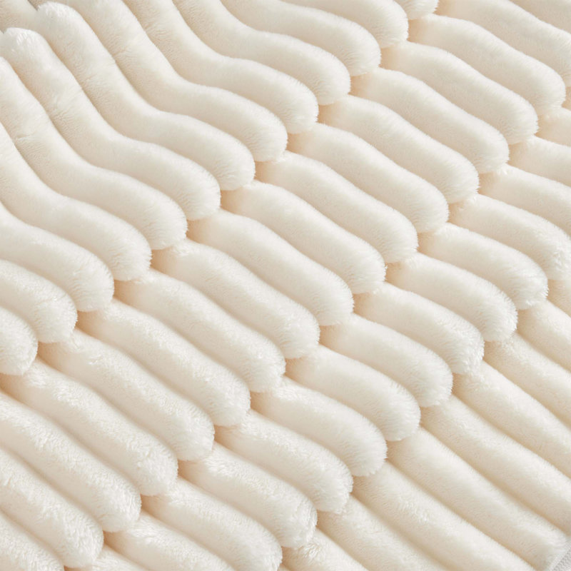 Canapé modulaire réversible confortable avec repose-pieds et coussins moelleux, Velours côtelé crème