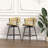 Luxurious Leather Upholstered Bar Stool Set, Ergonomic Design For Ultimate Comfort And Style.-984302873
