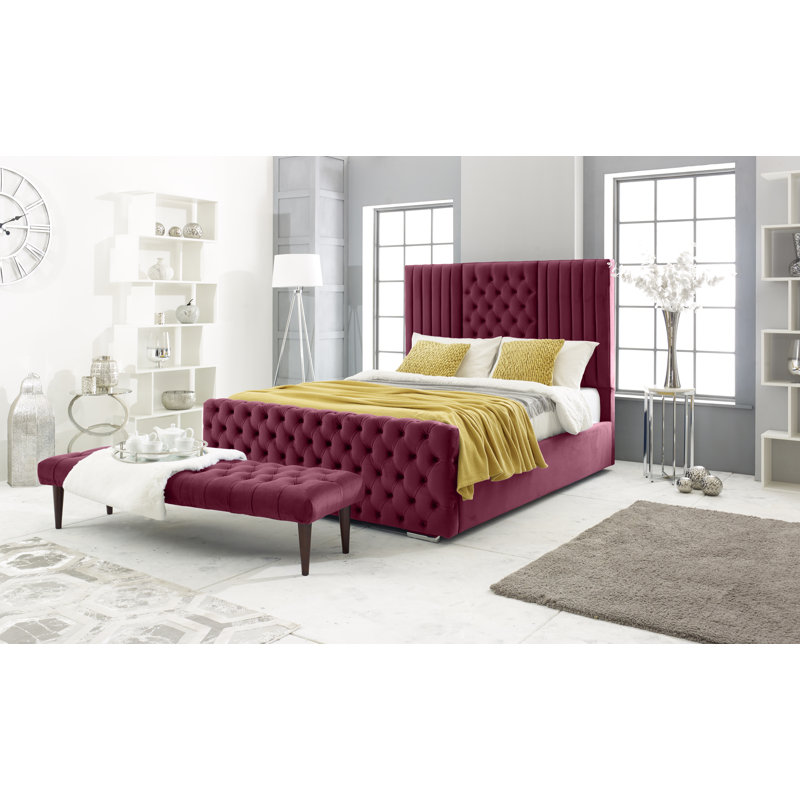 Izidora Upholstered Bed, Single (3'), Maroon