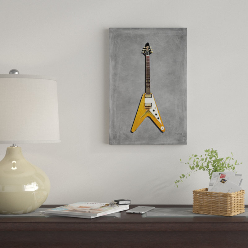 « gibson flying v 58 », impression sur toile tendue, H 26 po x l 18 po x P 1,5 po, Toile tendue, Pas de tapis