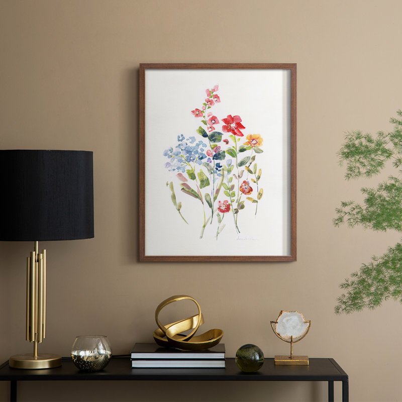 «Spring Flower Garden II», reproduction encadrée - bois massif, H 11 po x l 9 po, Noyer