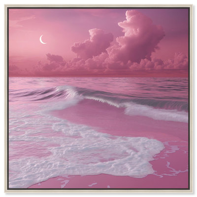 Pink Beach Canvas Glam Beach Art by Art Remedy