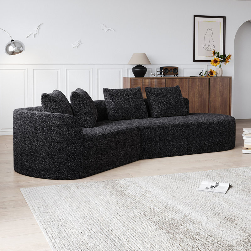 Canapé modulaire surdimensionné et rembourré Modern, Noir