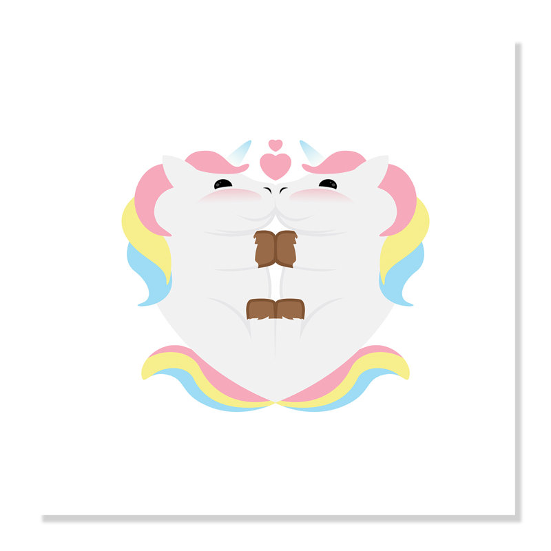 Décoration murale Unicorn Hugs, H 20 po x l 20 po x P 1 po, Papier