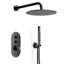Ensemble de robinet de douche 2 fonctions avec valve thermostatique Angelsey, pomme de douche à pluie de 12 po avec douchette, système de douche noir mat, appareils de douche de salle de bain-119237165