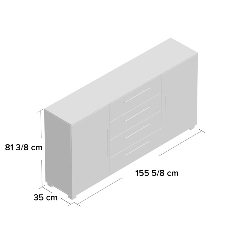 Danu 155.6cm Sideboard, Grey