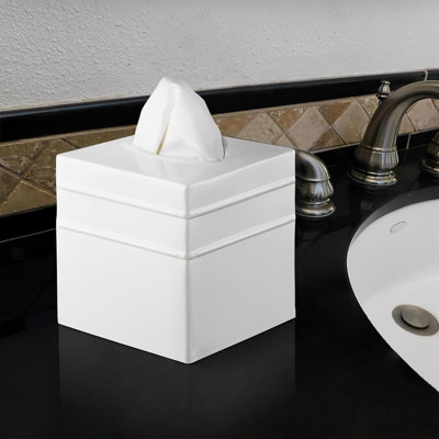 Border Embossed Metal Tissue Box Cover