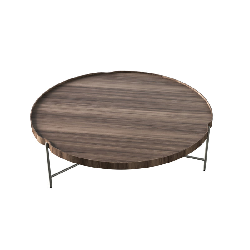 Flow Coffee Table, 11.38" H x 39.37" L x 39.37" W, American Walnut