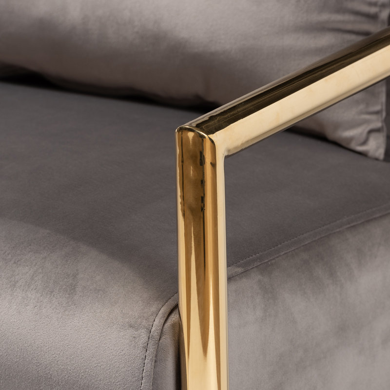 Kynzley Velvet Armchair, Gray