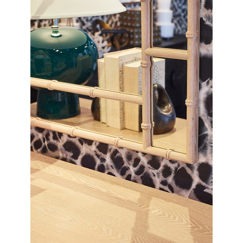 Tessa Flat Wall Mirror, Light Cerused Oak