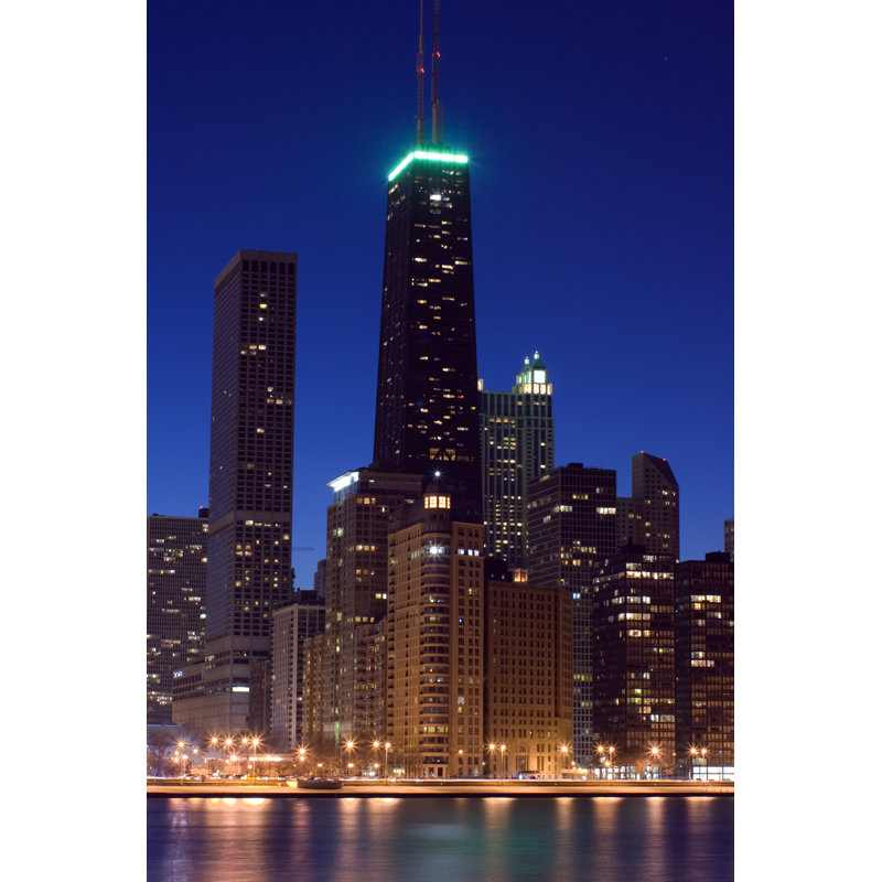 John Hancock Tower by Benkrut - Wrapped Canvas Print, 46cm H x 30cm W