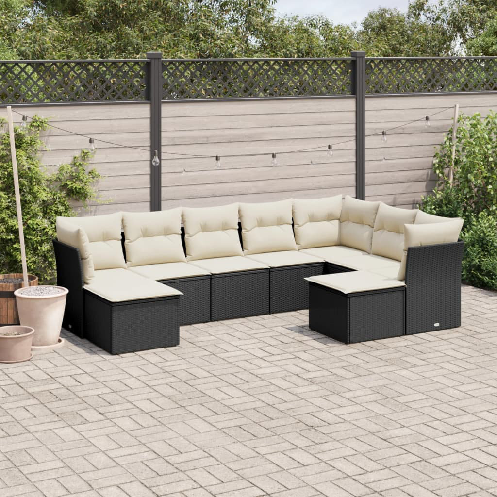 Vidaxl 9-Tlg. Garten-Sofagarnitur aus Polyrattan mit Kissen