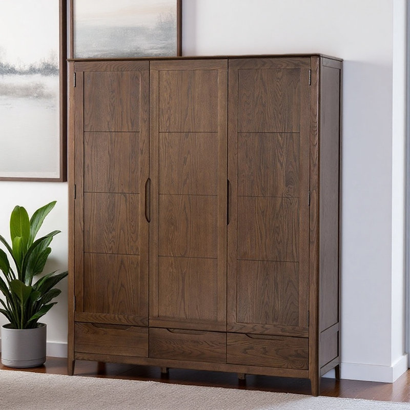 Garde-robe à trois portes simple, rétro et classique
